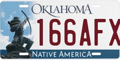 OK license plate 166AFX