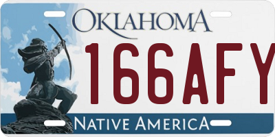 OK license plate 166AFY