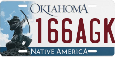 OK license plate 166AGK