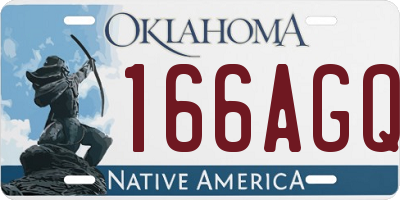OK license plate 166AGQ