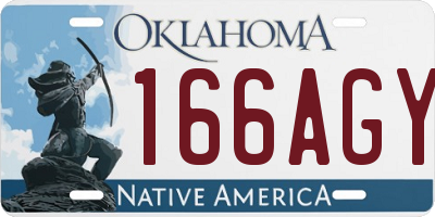 OK license plate 166AGY