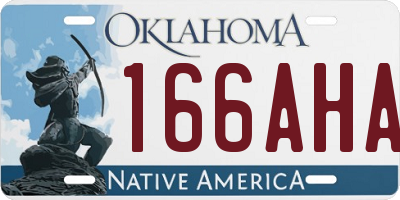 OK license plate 166AHA