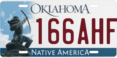 OK license plate 166AHF