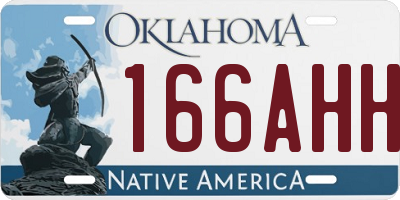 OK license plate 166AHH