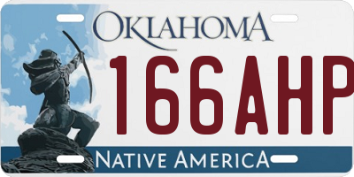 OK license plate 166AHP