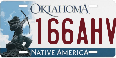 OK license plate 166AHV