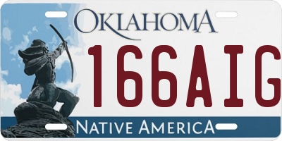 OK license plate 166AIG