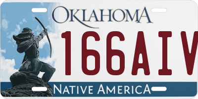 OK license plate 166AIV