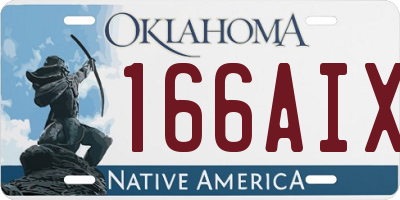 OK license plate 166AIX