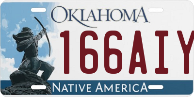 OK license plate 166AIY