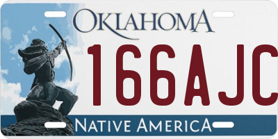 OK license plate 166AJC