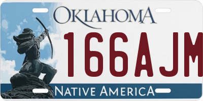 OK license plate 166AJM
