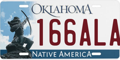 OK license plate 166ALA