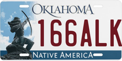 OK license plate 166ALK