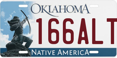OK license plate 166ALT