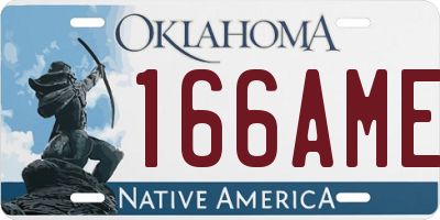 OK license plate 166AME