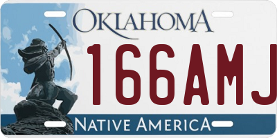 OK license plate 166AMJ