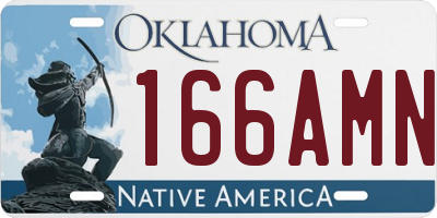 OK license plate 166AMN