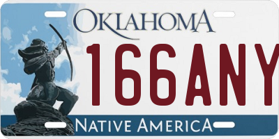 OK license plate 166ANY