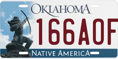 OK license plate 166AOF