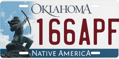 OK license plate 166APF