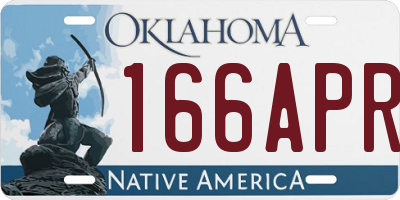OK license plate 166APR