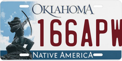 OK license plate 166APW
