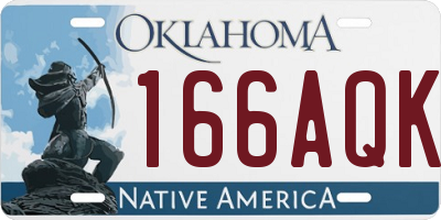OK license plate 166AQK