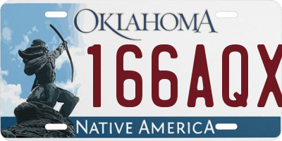 OK license plate 166AQX