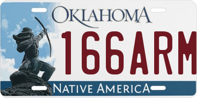 OK license plate 166ARM