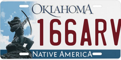 OK license plate 166ARV