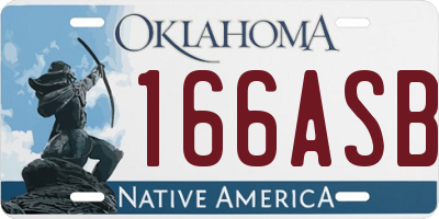 OK license plate 166ASB