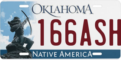 OK license plate 166ASH