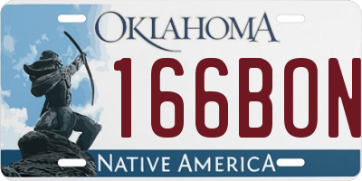 OK license plate 166BON