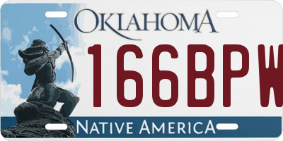 OK license plate 166BPW