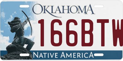 OK license plate 166BTW
