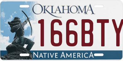 OK license plate 166BTY