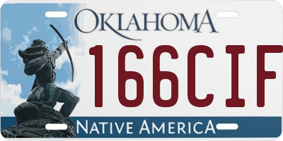 OK license plate 166CIF