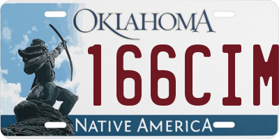 OK license plate 166CIM