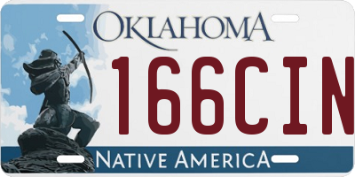 OK license plate 166CIN