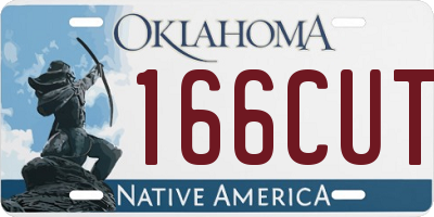 OK license plate 166CUT
