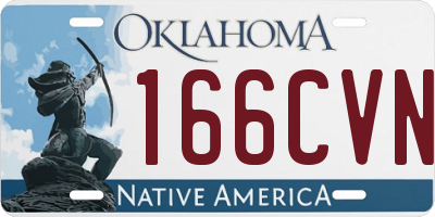 OK license plate 166CVN