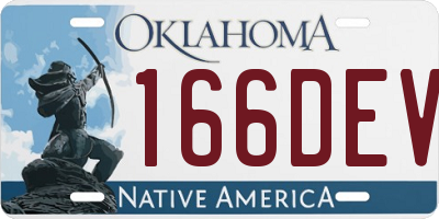 OK license plate 166DEV