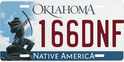 OK license plate 166DNF