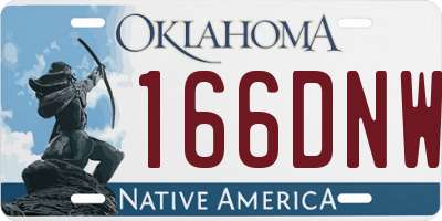 OK license plate 166DNW