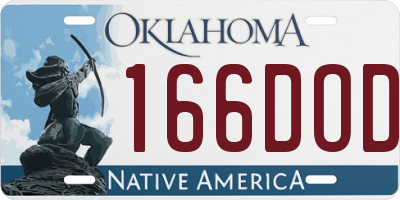 OK license plate 166DOD