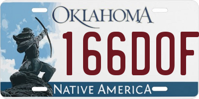 OK license plate 166DOF
