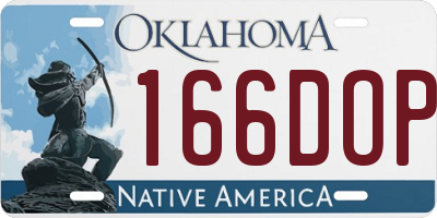 OK license plate 166DOP