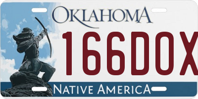 OK license plate 166DOX