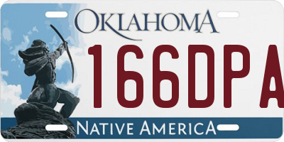 OK license plate 166DPA